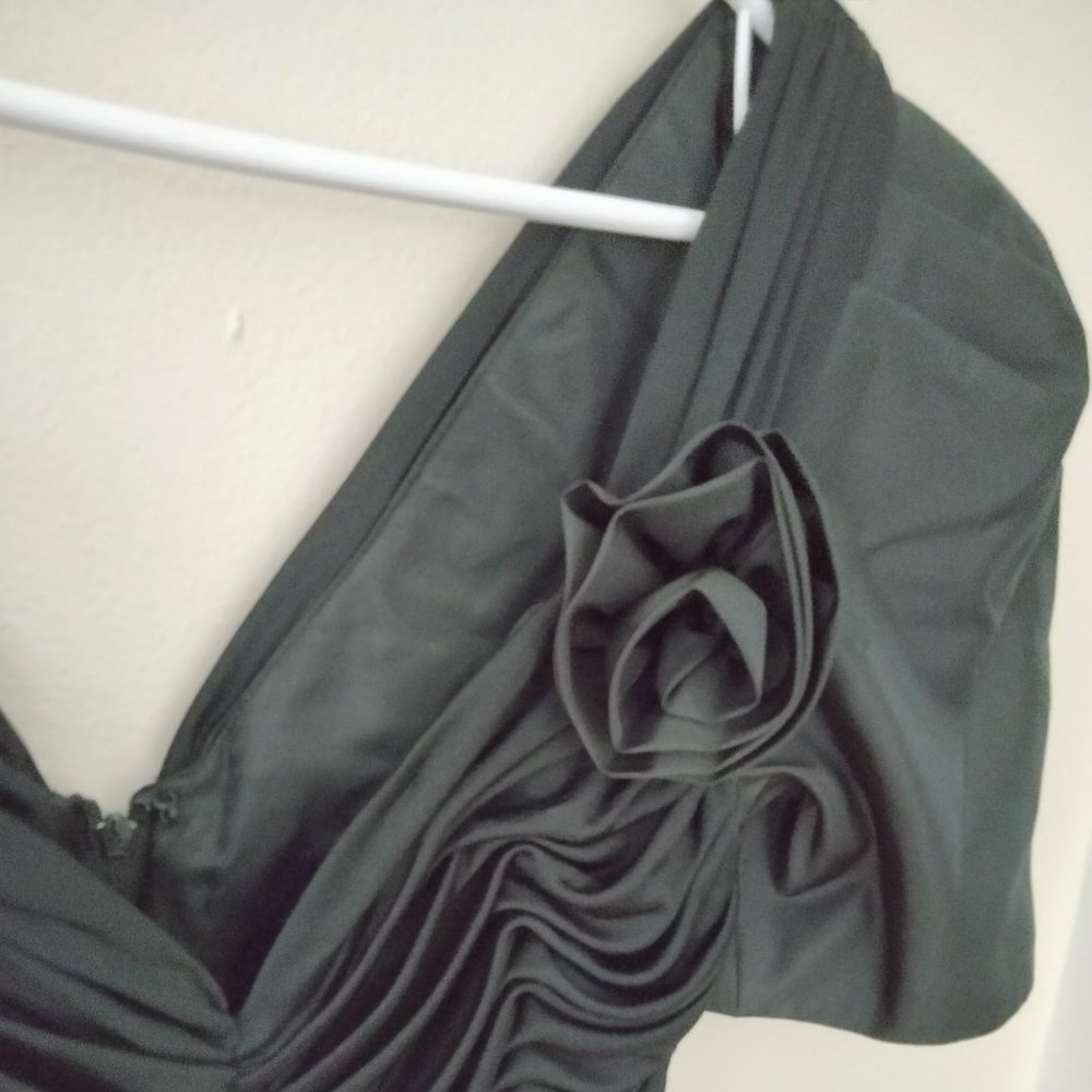 Ruched Black Cocktail Dress, Morton Myles